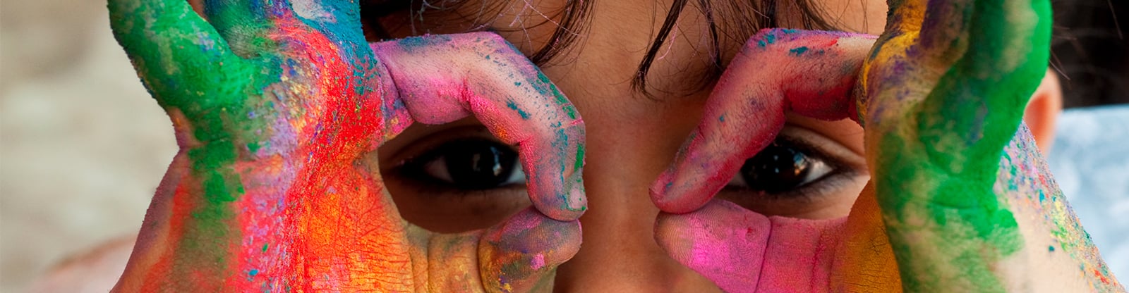 Child covered in paint